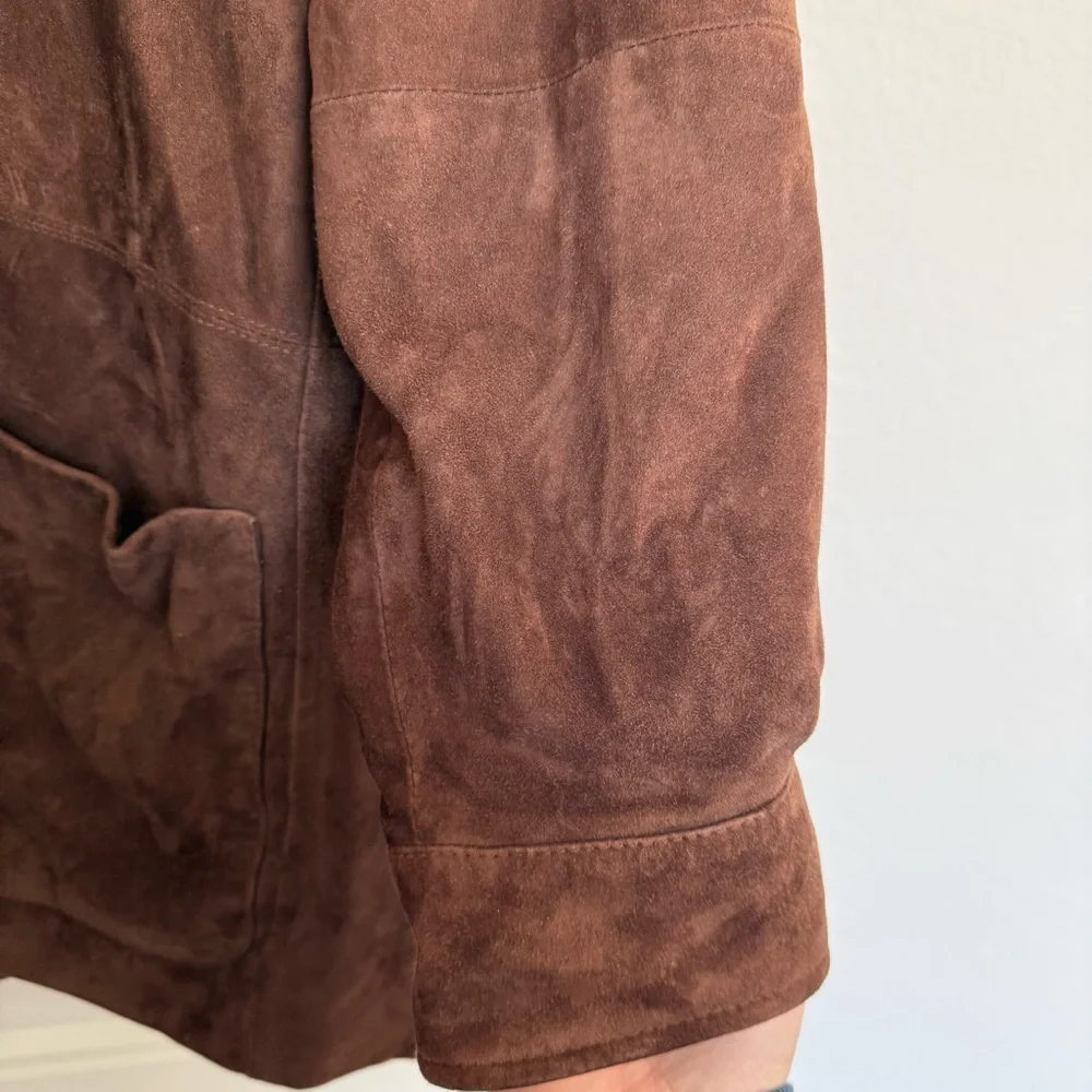 Peter Millar 100% Genuine Suede Leather Shirt Jacket - Rich‎ Brown Men’s
